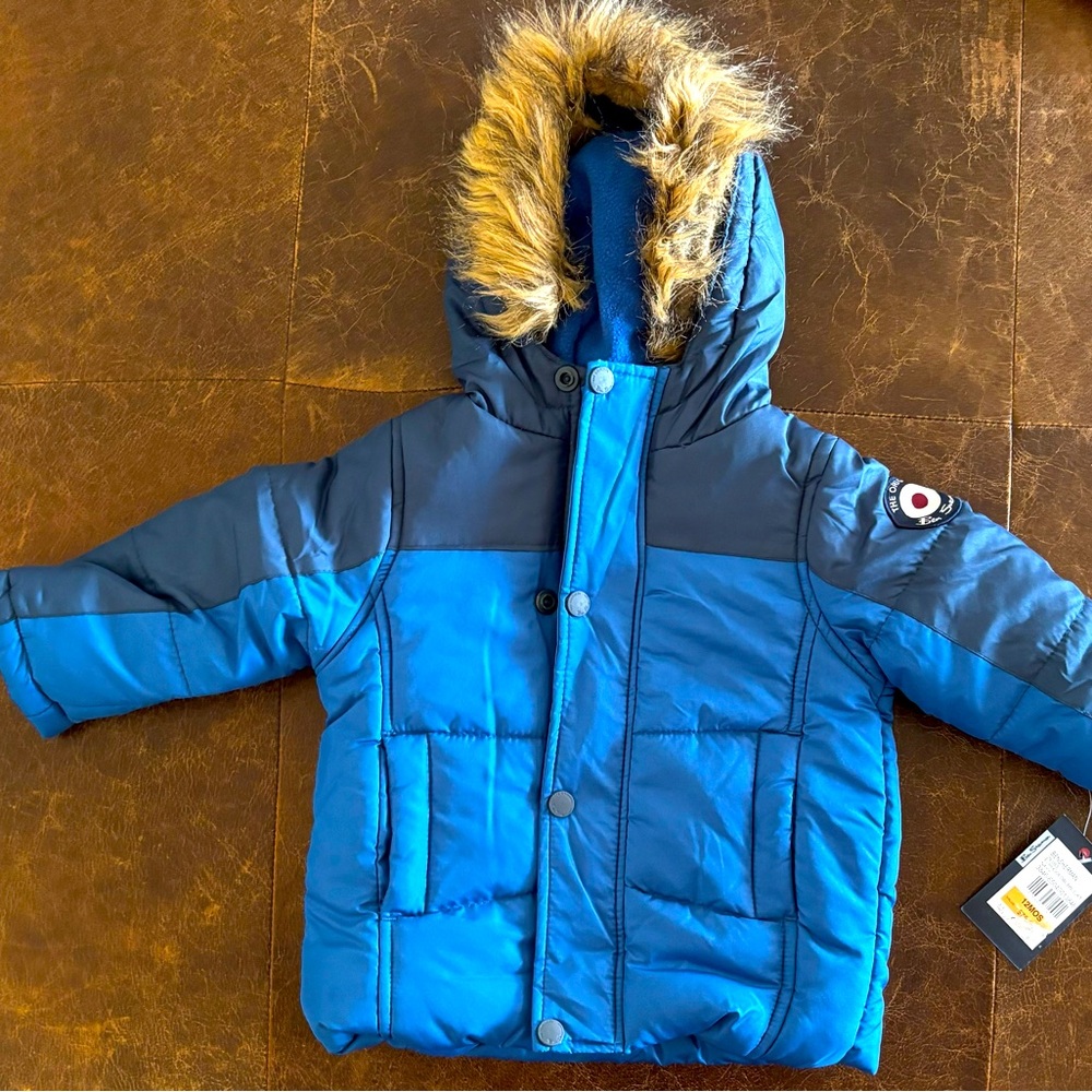 NWT Ben Sherman Jacket Faux Fur Hooded Puffer
Color Blue
Size 12 months